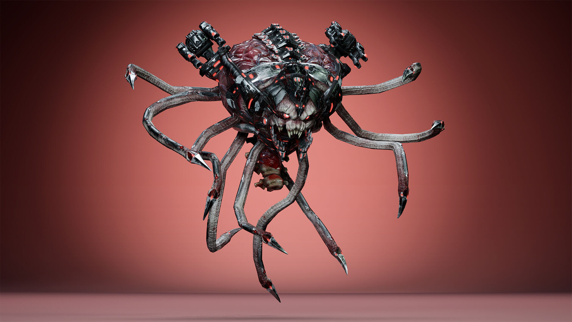 Cyborg Brain Low-poly 3D model_19
