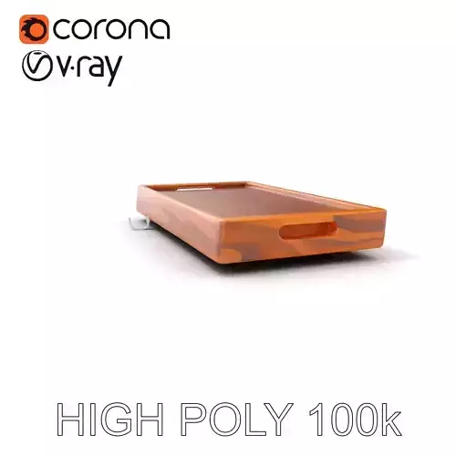 Wooden Serving Tray Model Pack Low-poly 3D model