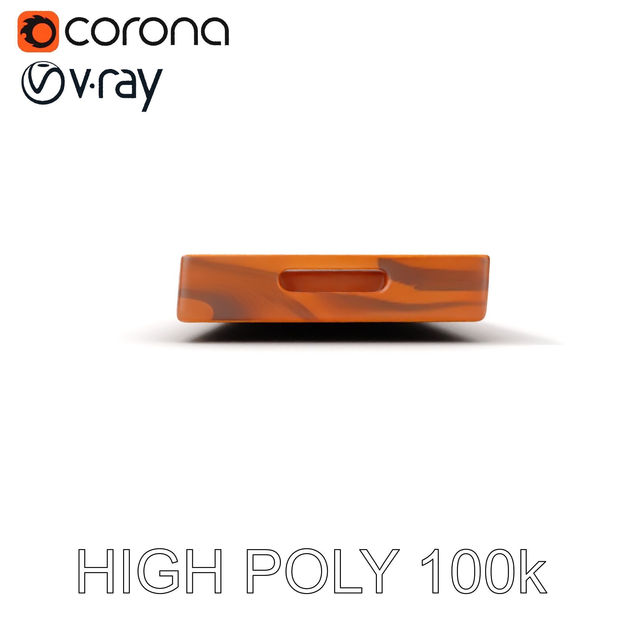 Wooden Serving Tray Model Pack Low-poly 3D model_16