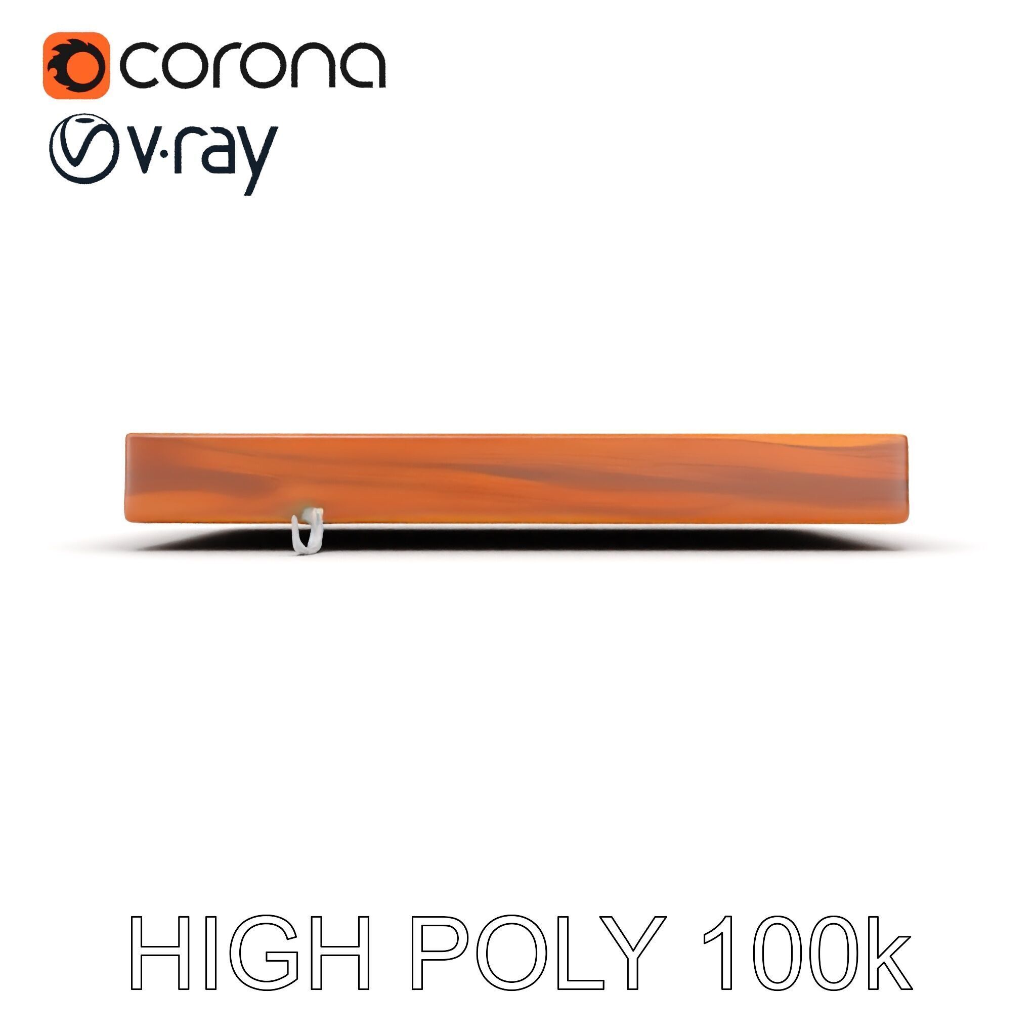 Wooden Serving Tray Model Pack Low-poly 3D model_22