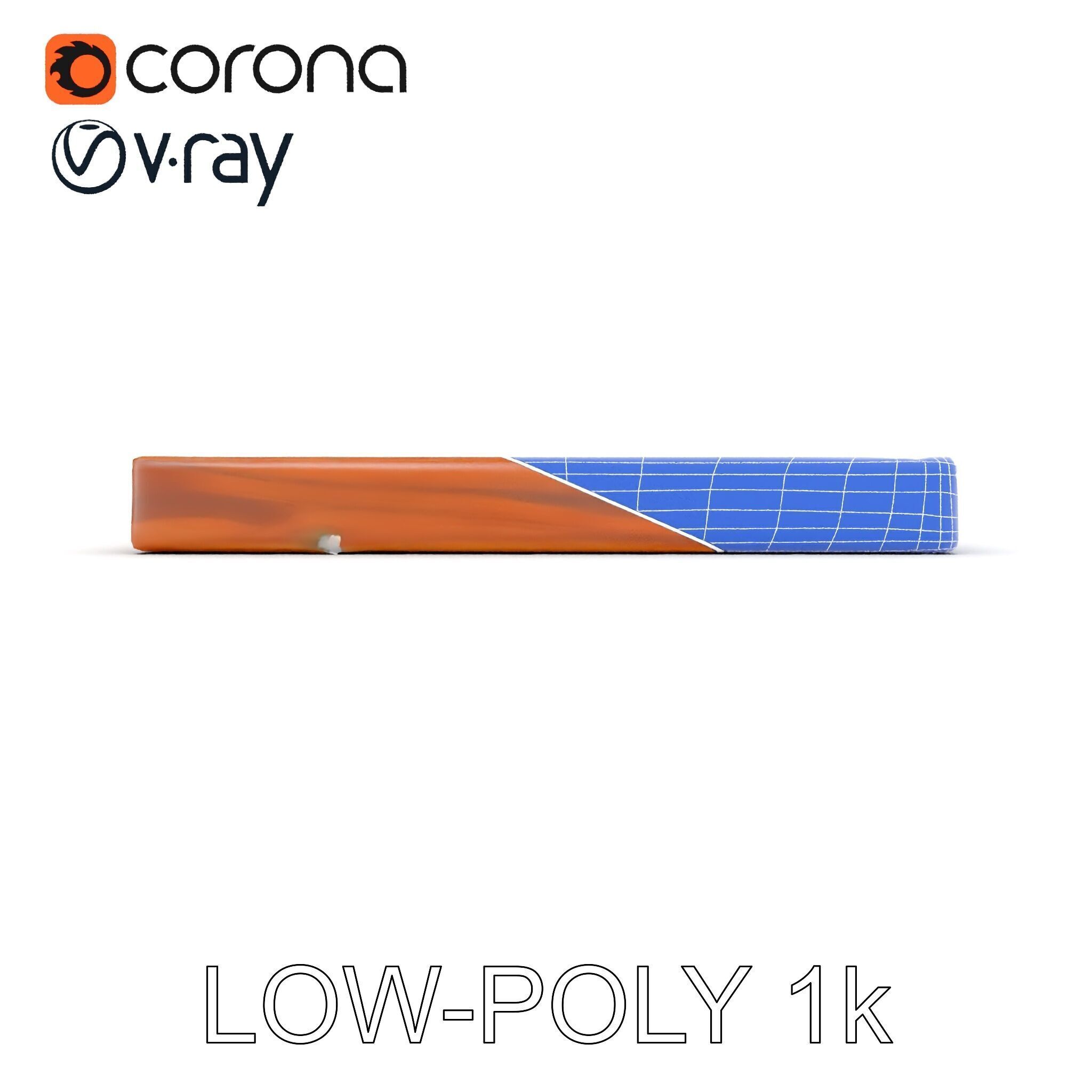 Wooden Serving Tray Model Pack Low-poly 3D model_27