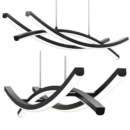 Modern Minimalist Wave Arch Aluminum Hardware 3D model