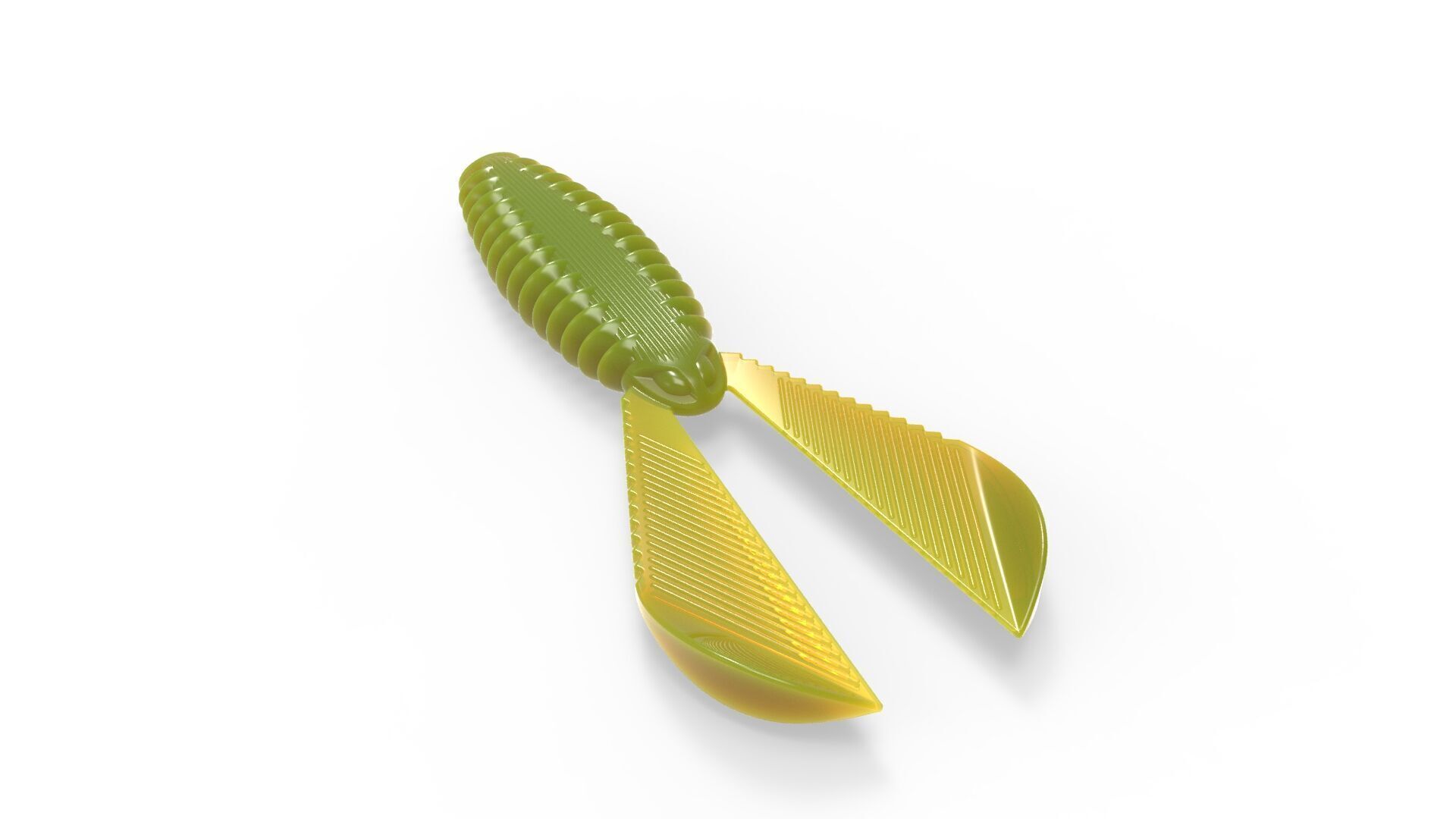 Soft fishing lure - Ribbed Creature 100mm 3D print model_4