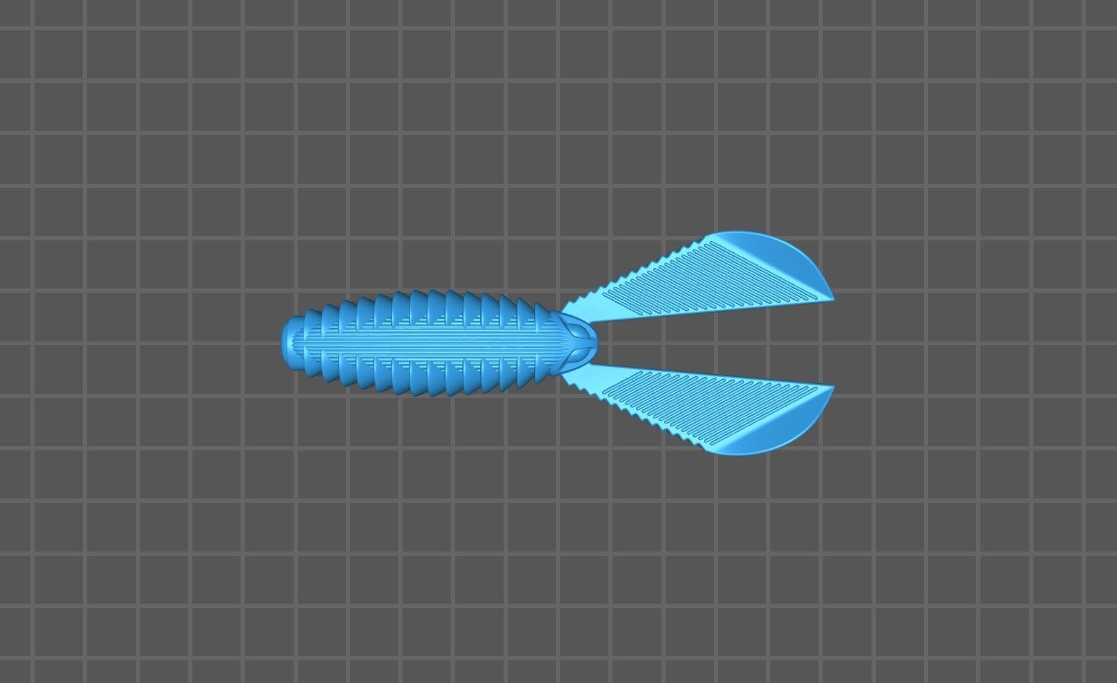 Soft fishing lure - Ribbed Creature 100mm 3D print model_23