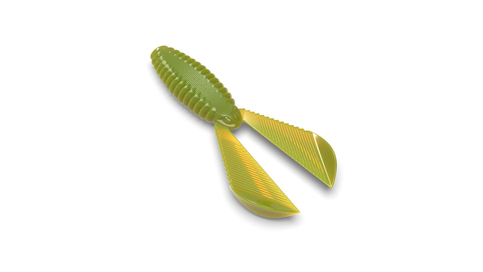 Soft fishing lure - Ribbed Creature 100mm 3D print model_2