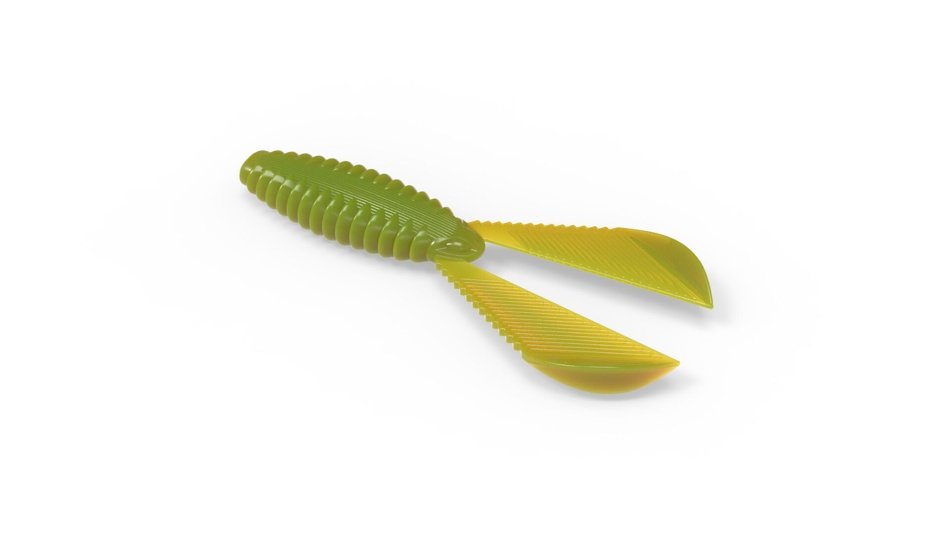 Soft fishing lure - Ribbed Creature 100mm 3D print model_5