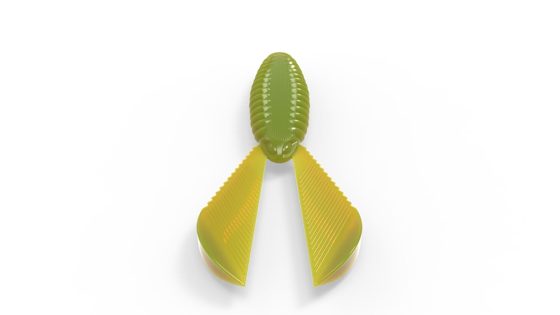 Soft fishing lure - Ribbed Creature 100mm 3D print model_3