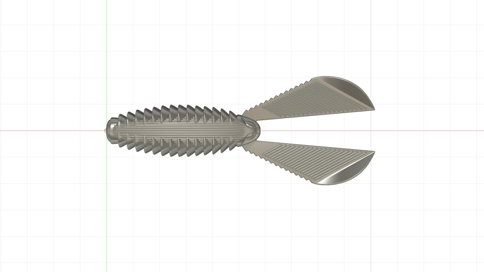Soft fishing lure - Ribbed Creature 100mm 3D print model_21