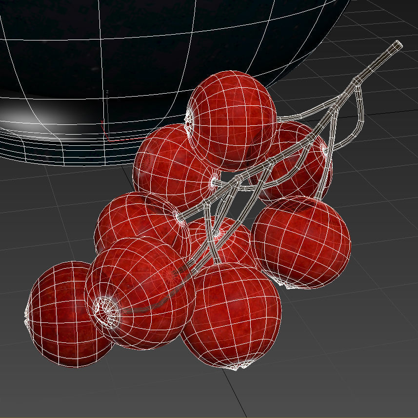 Cranberries in bowl 3D model_8
