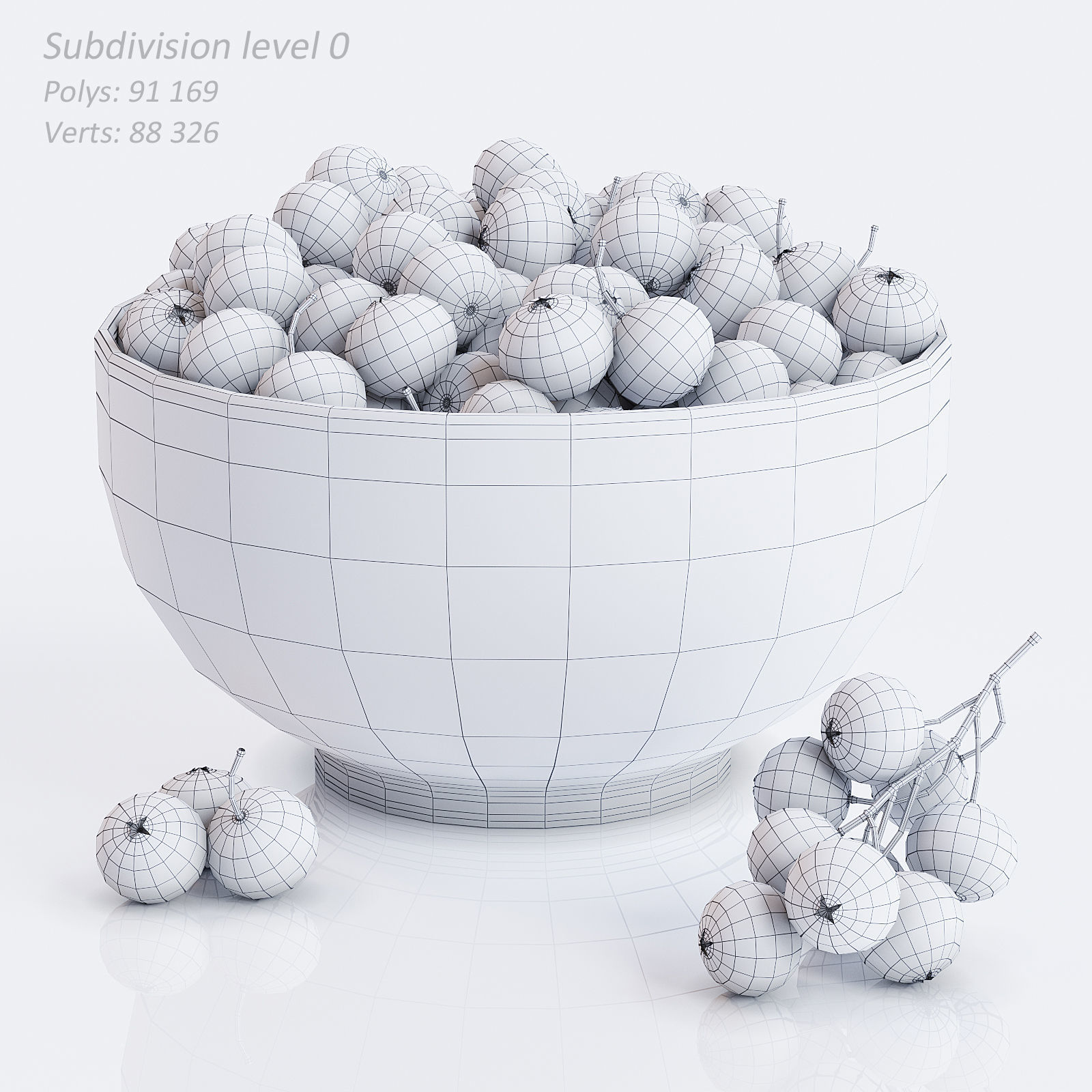 Cranberries in bowl 3D model_4
