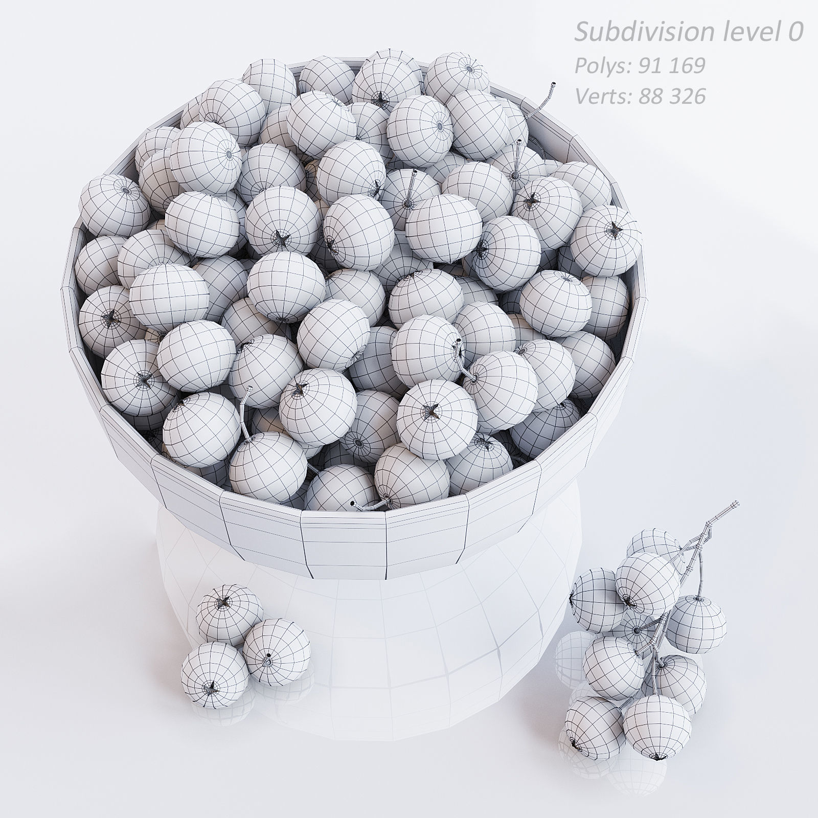 Cranberries in bowl 3D model_6
