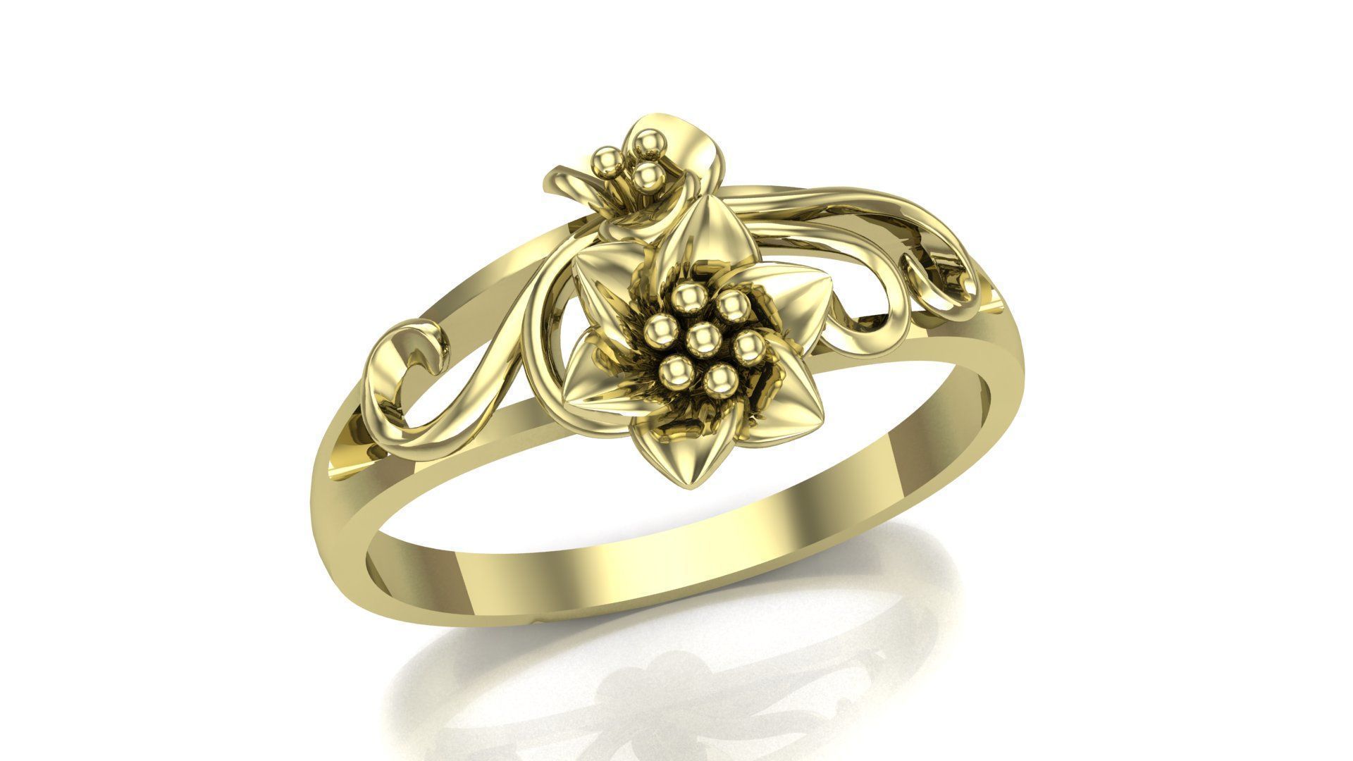 10 Flower Rings 3D Model Collection_4