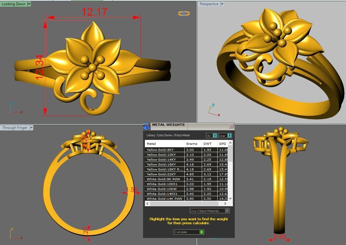 10 Flower Rings 3D Model Collection_12