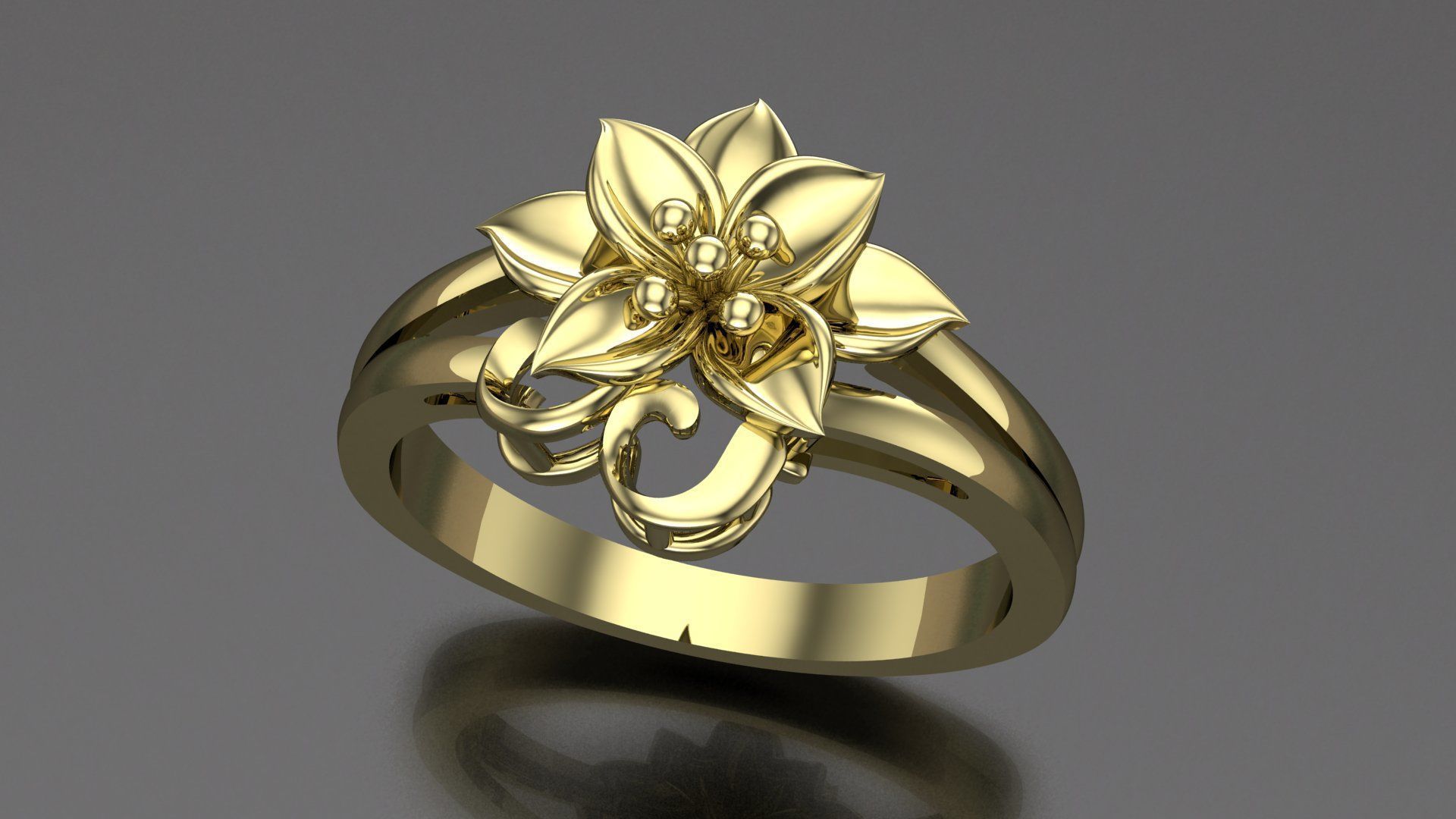 10 Flower Rings 3D Model Collection_11
