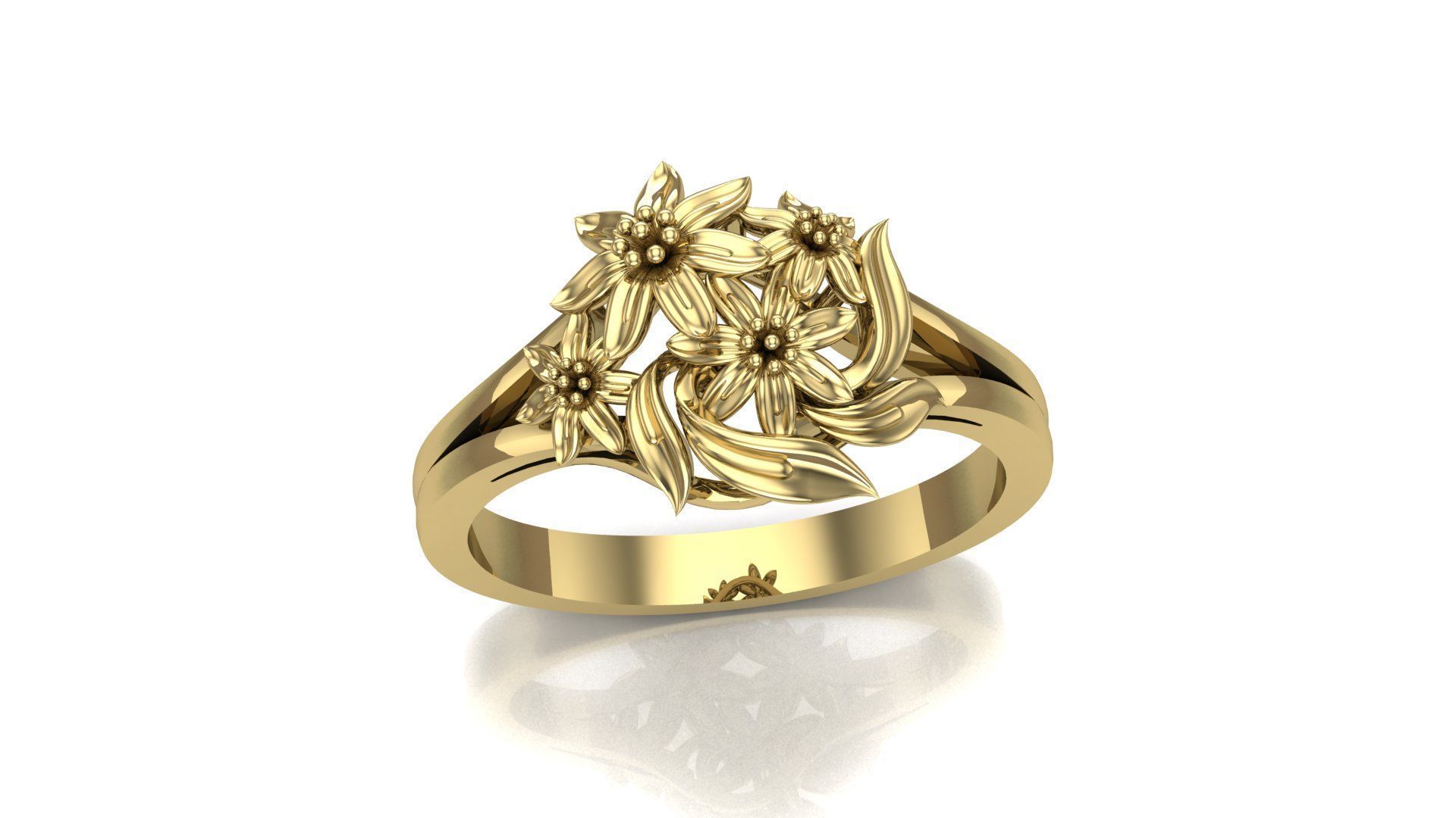 10 Flower Rings 3D Model Collection_9