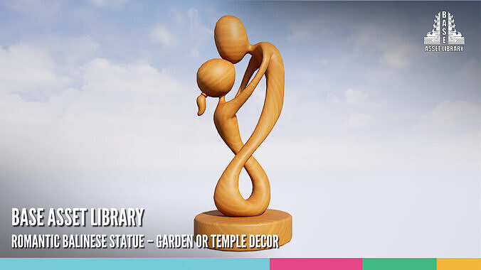 Romantic Balinese Statue Garden or Temple Decor 3D model