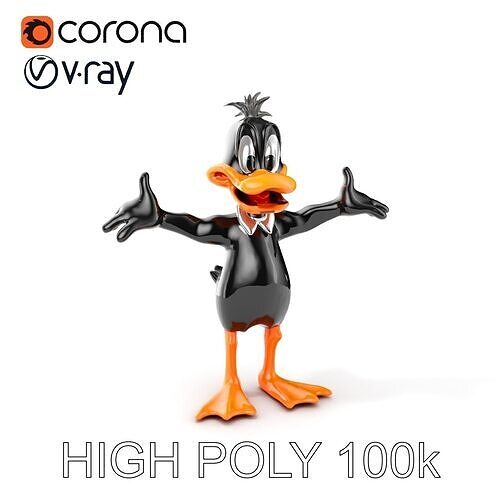 Cartoon Duck Character D Model  Rigged and Animatable Low-poly 3D model