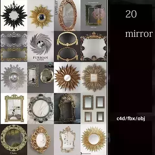 20 Stylish Mirror 3D Models Collection