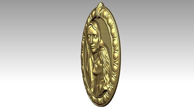 The Virgin Mary and Jesus Relief  3D print model