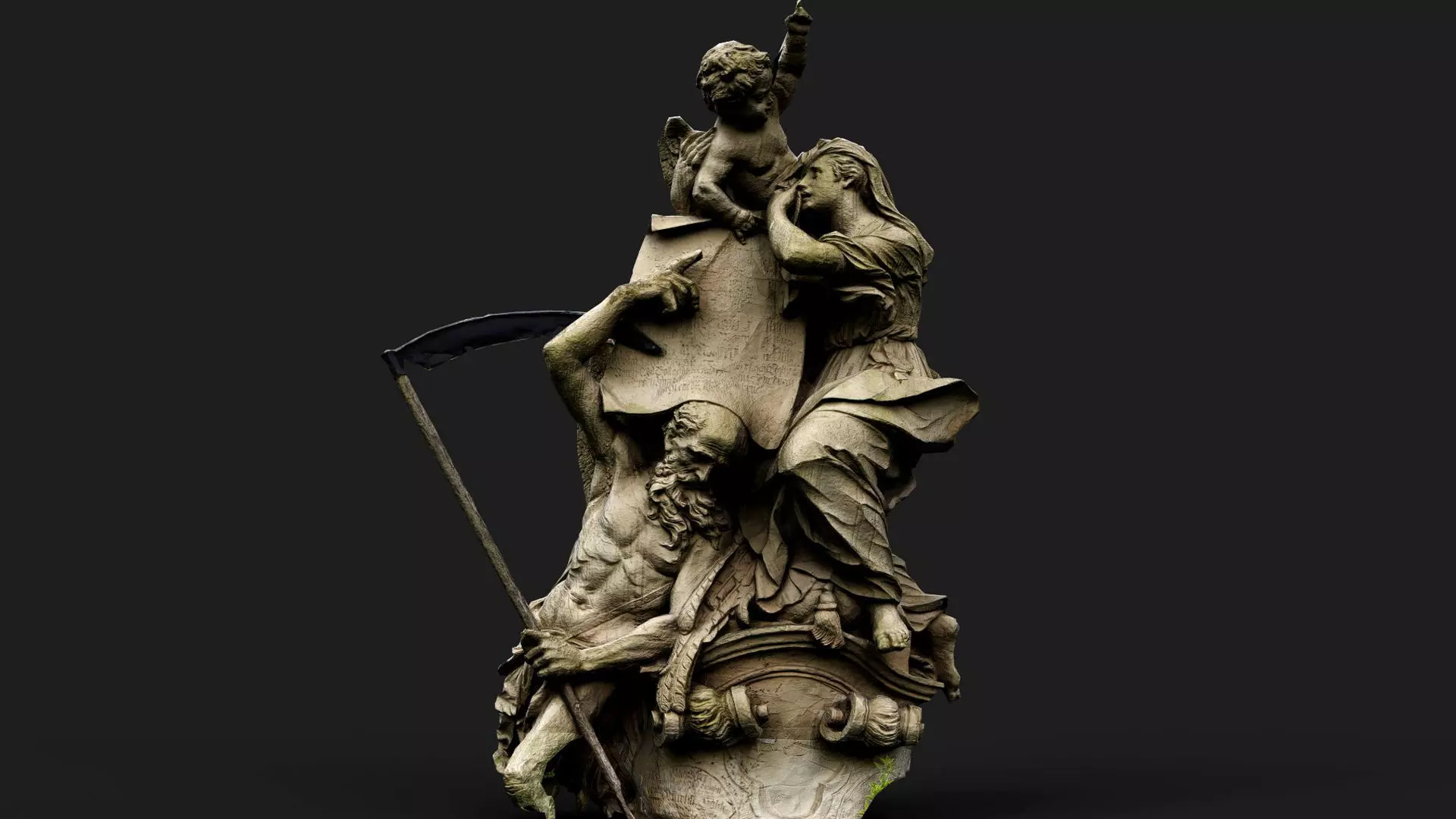 ancient roman group marble monument PBR photogrammetry Low-poly 3D model