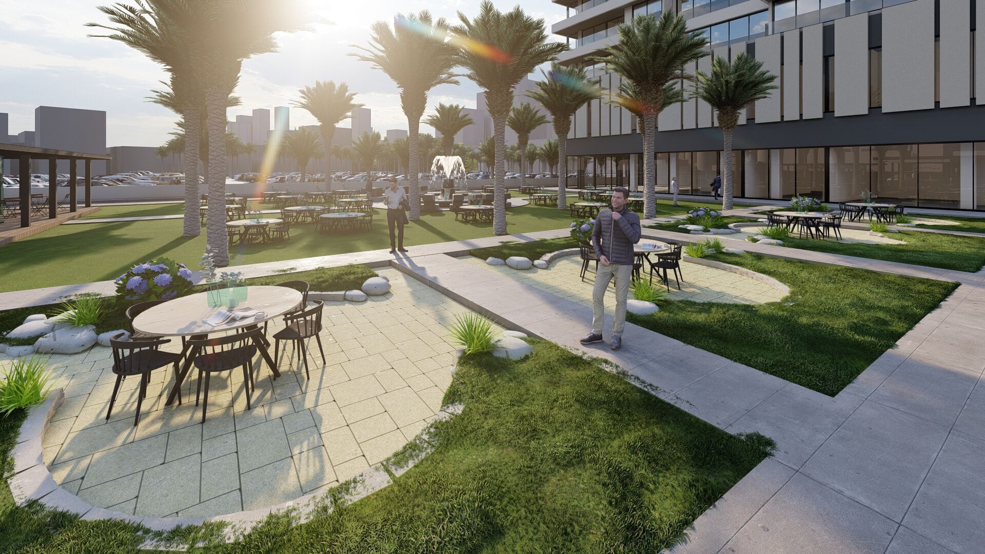 Modern Residential Towers with Mall 3D model_11