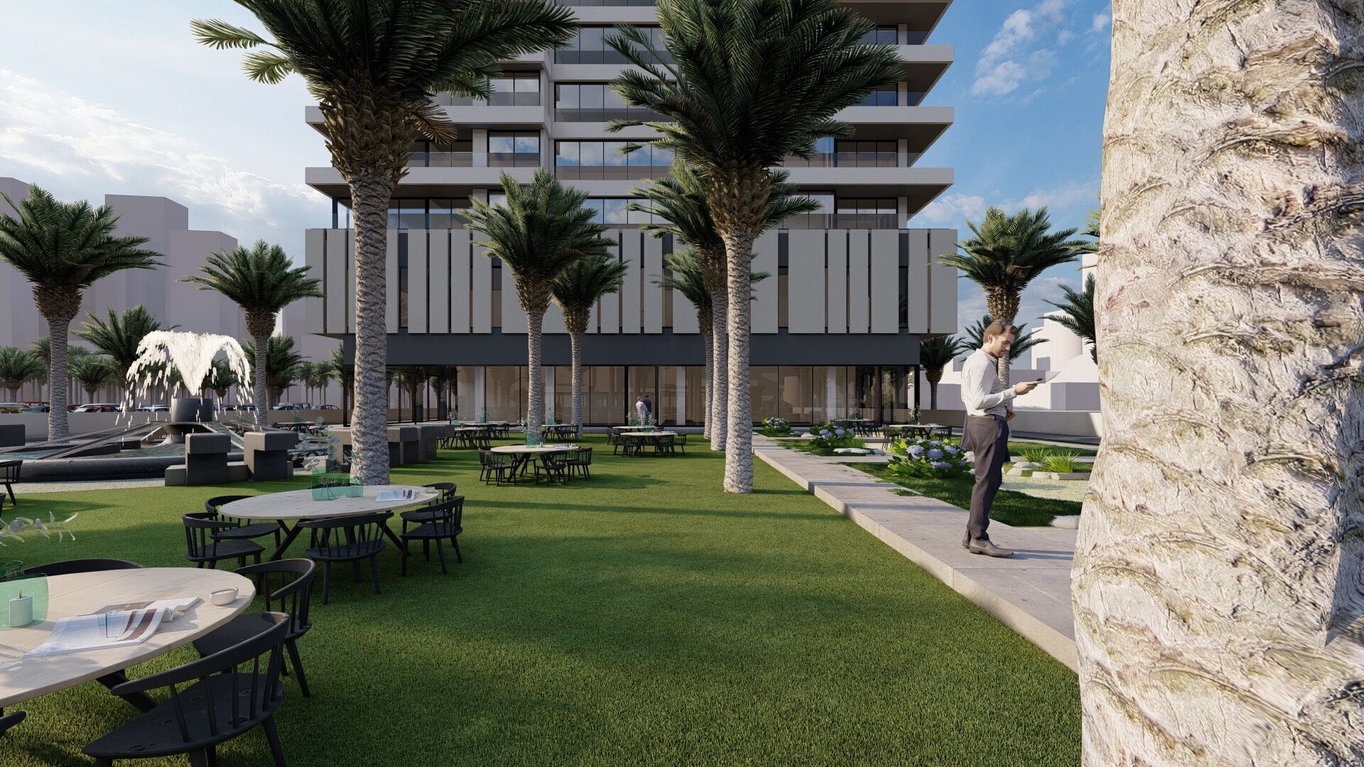 Modern Residential Towers with Mall 3D model_22