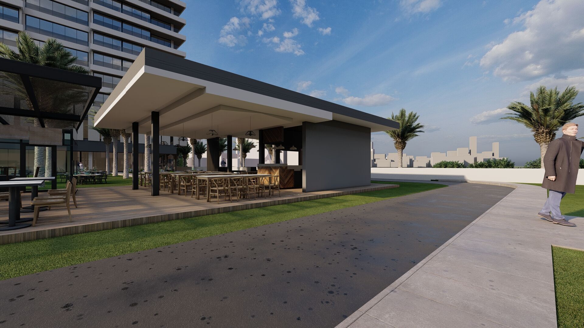 Modern Residential Towers with Mall 3D model_14