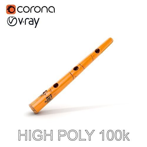 Traditional Bamboo Flute Model Pack Low-poly 3D model