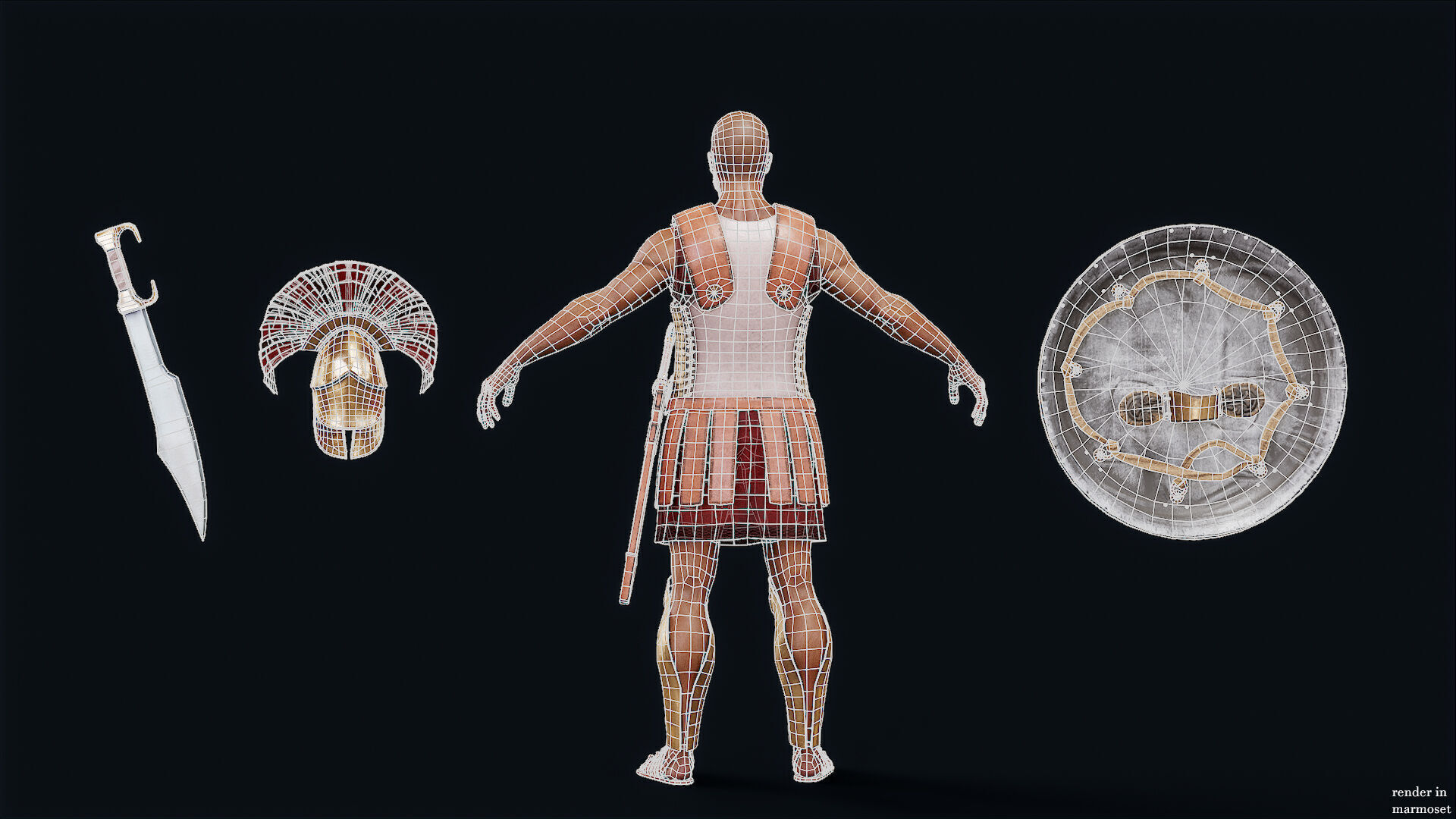 SPARTAN COMANDER  Low-poly 3D model_13