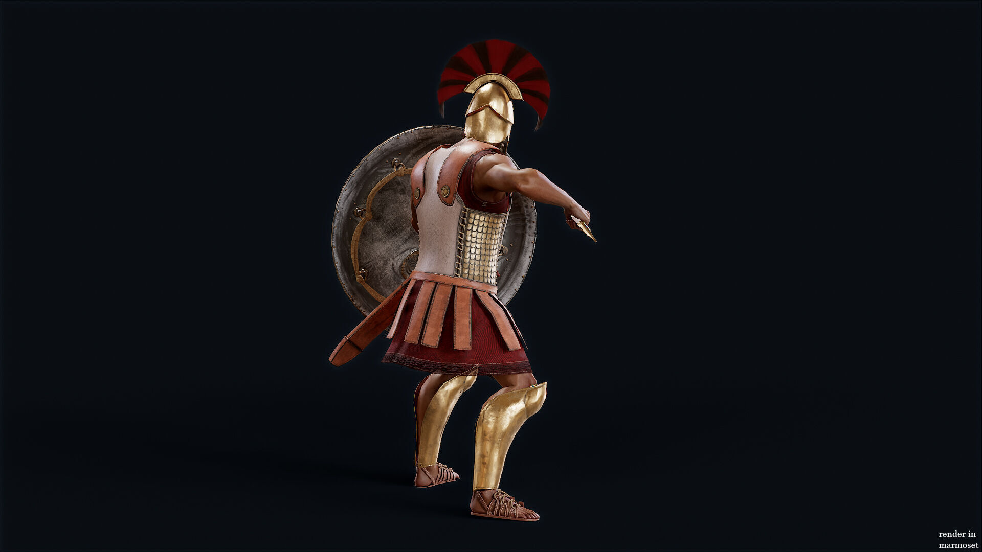 SPARTAN COMANDER  Low-poly 3D model_5