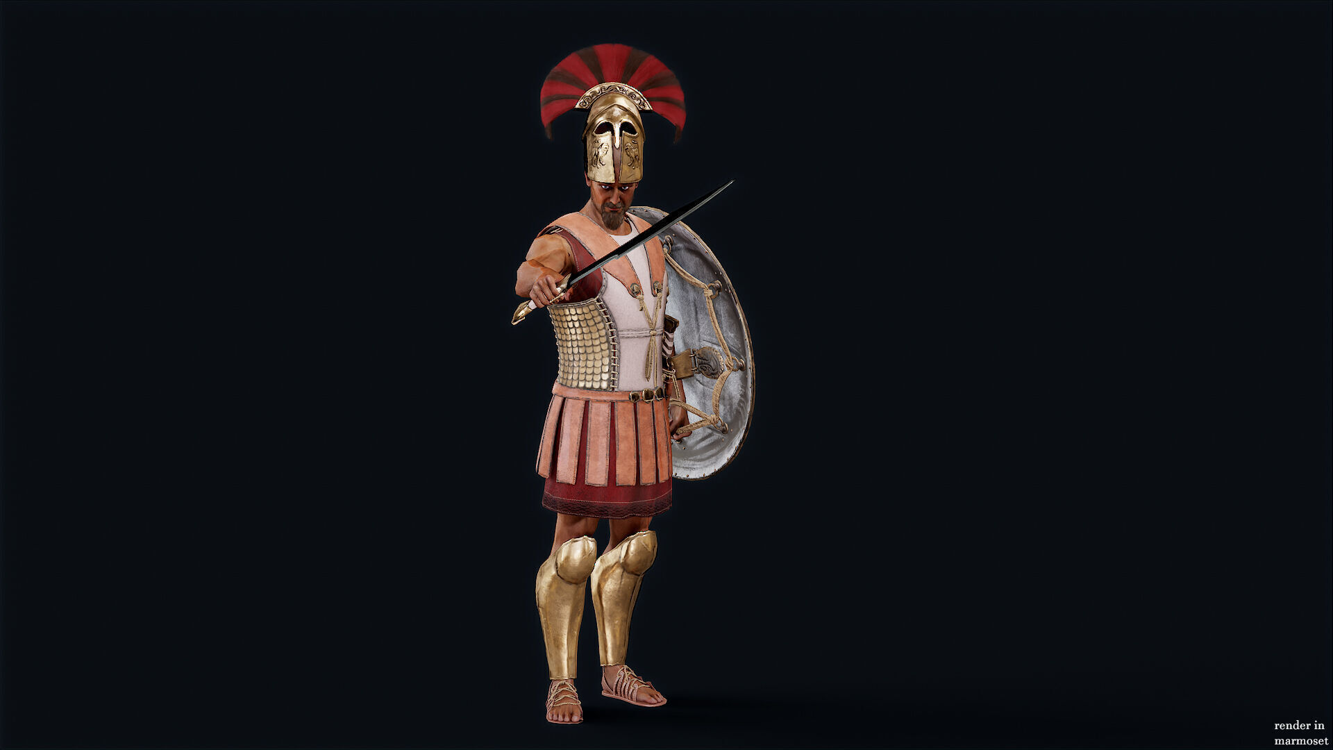 SPARTAN COMANDER  Low-poly 3D model_3