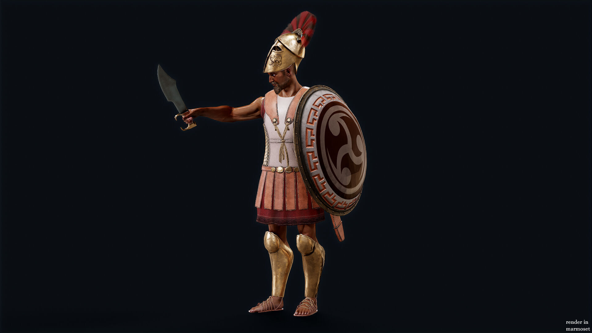 SPARTAN COMANDER  Low-poly 3D model_6