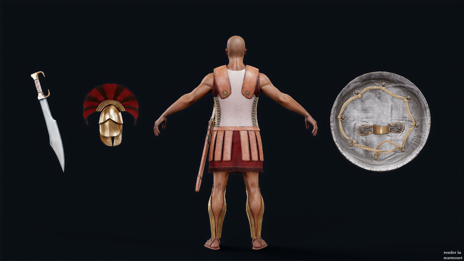 SPARTAN COMANDER  Low-poly 3D model_8