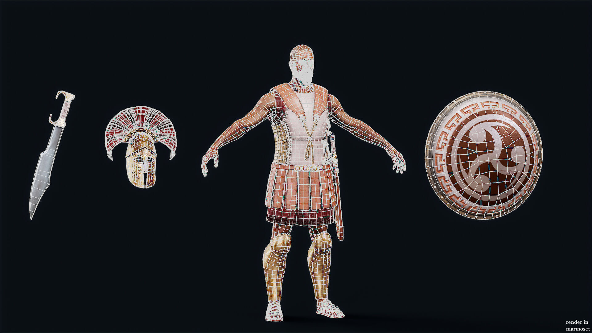 SPARTAN COMANDER  Low-poly 3D model_11