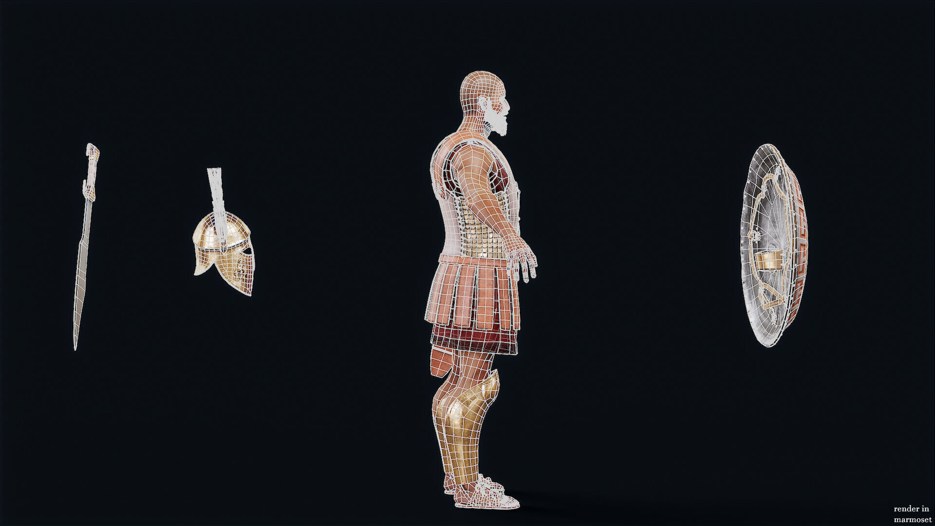 SPARTAN COMANDER  Low-poly 3D model_12