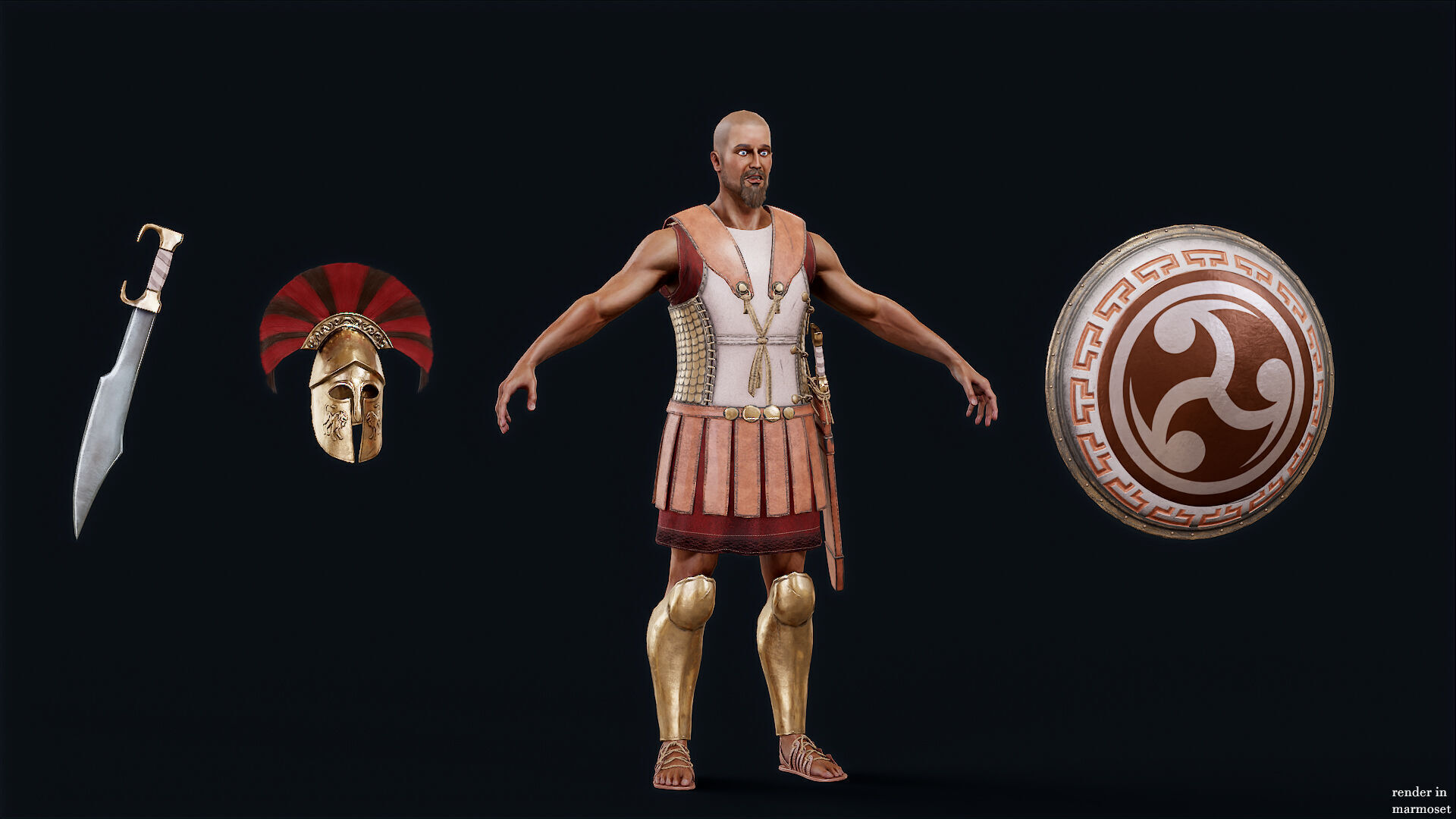 SPARTAN COMANDER  Low-poly 3D model_7