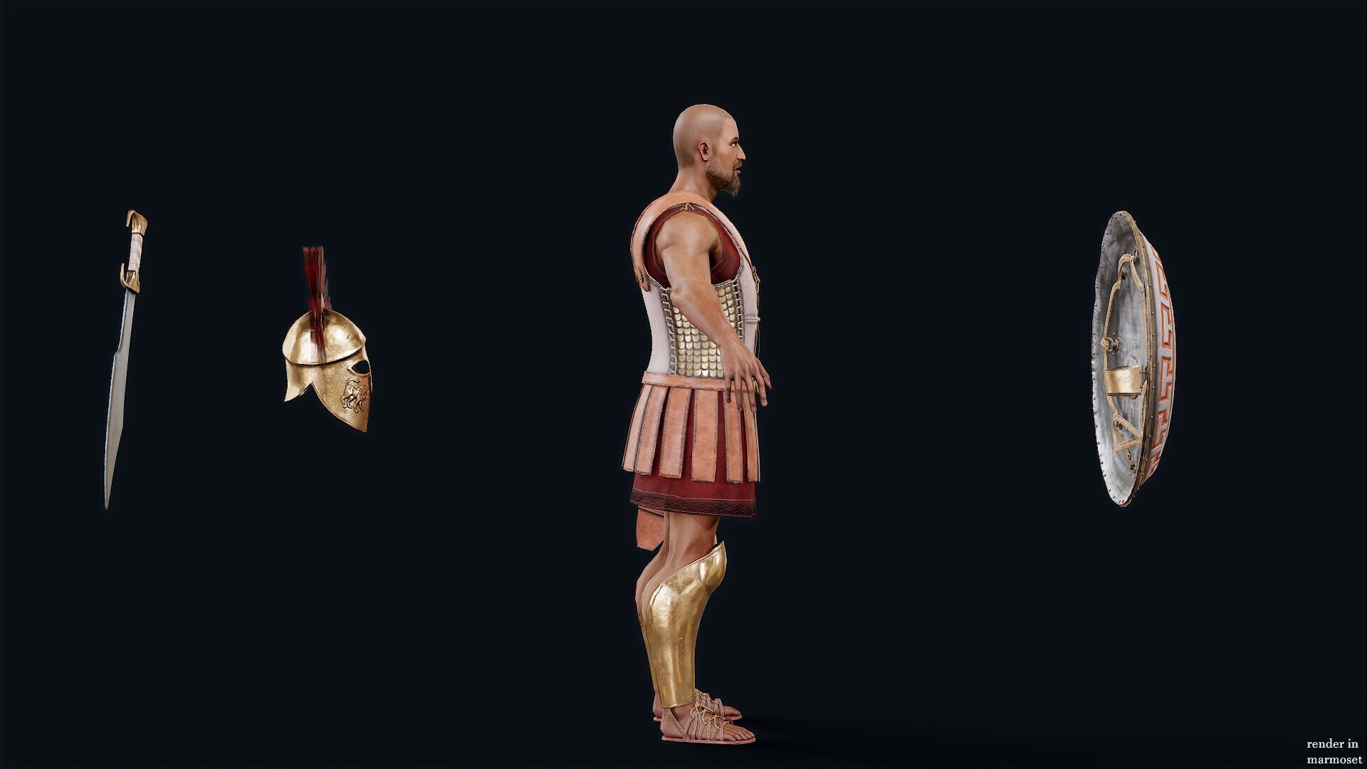 SPARTAN COMANDER  Low-poly 3D model_10
