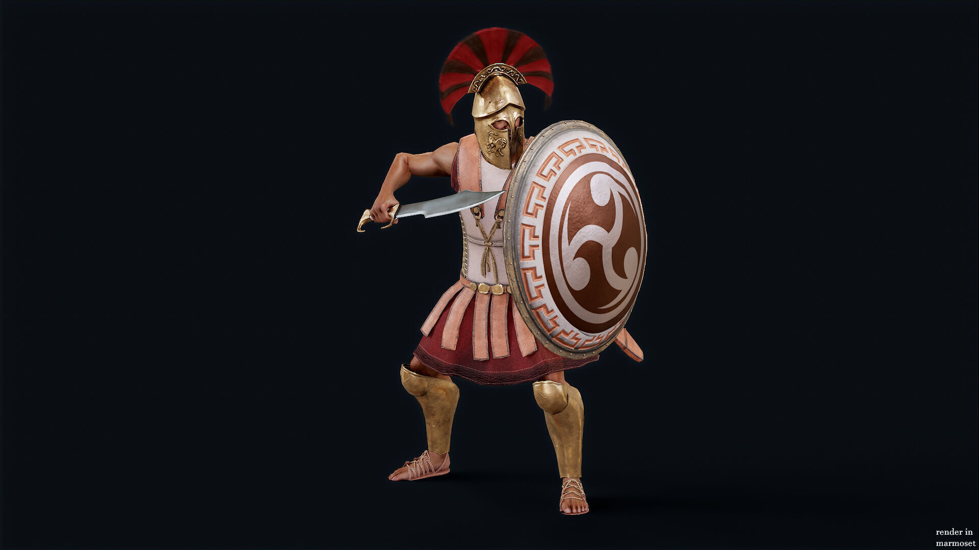 SPARTAN COMANDER  Low-poly 3D model_4