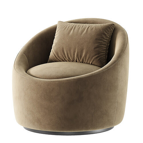 Elijana Modern Upholstered Swivel Barrel Chair 3D model