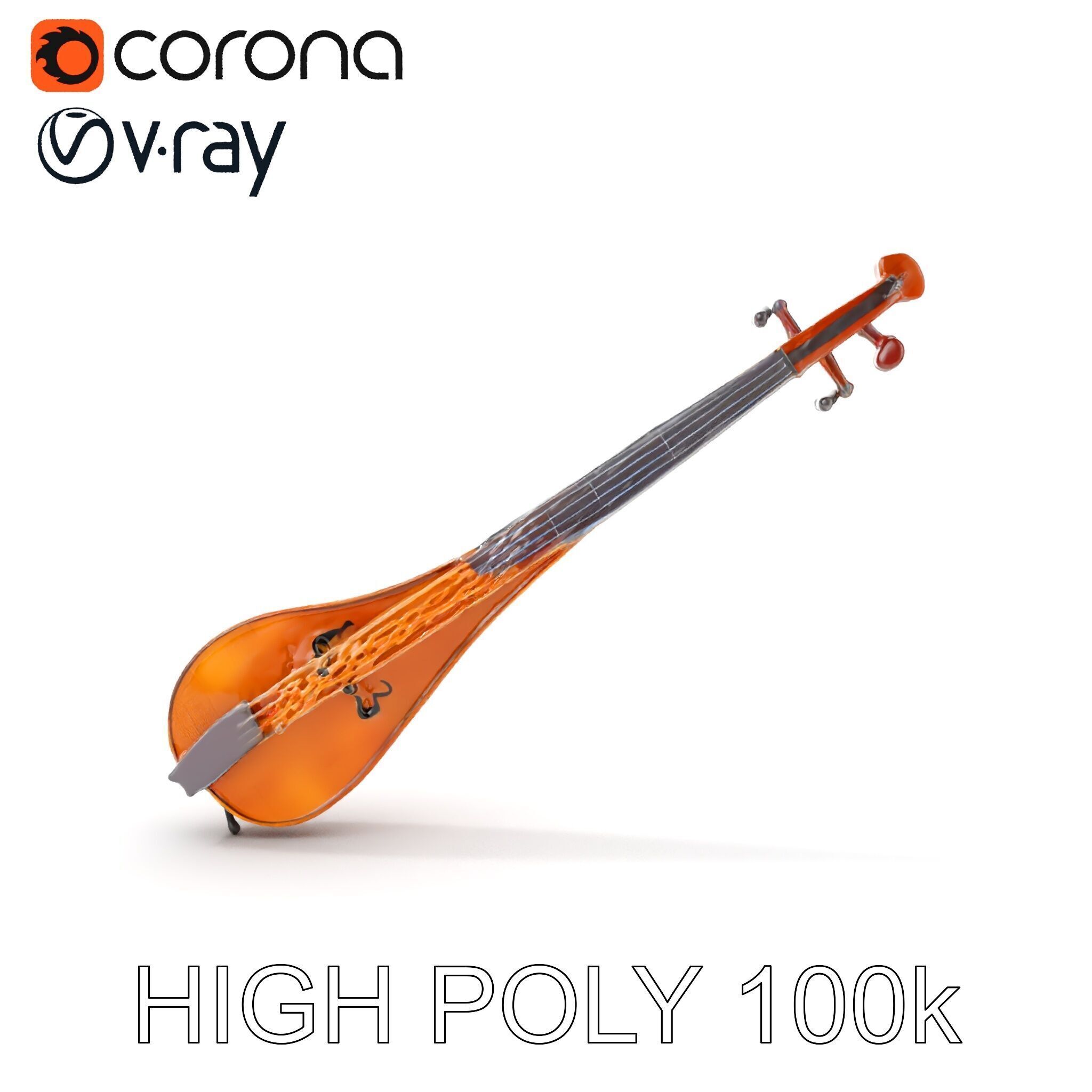 Traditional String Instrument Model Pack Low-poly 3D model_11