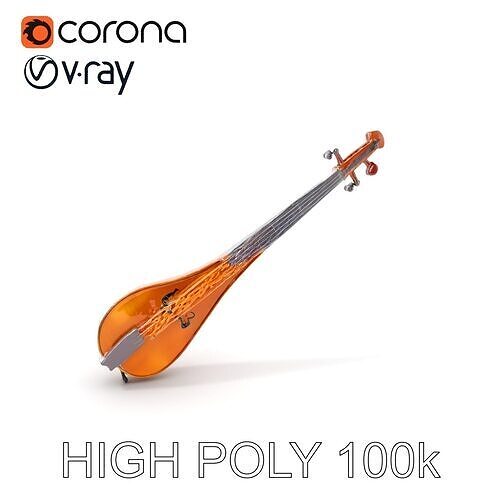 Traditional String Instrument Model Pack Low-poly 3D model
