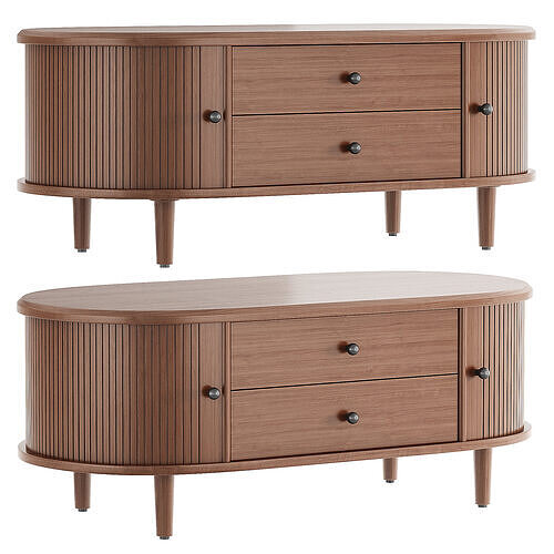Tristan Solid Wood Coffee Table 3D model