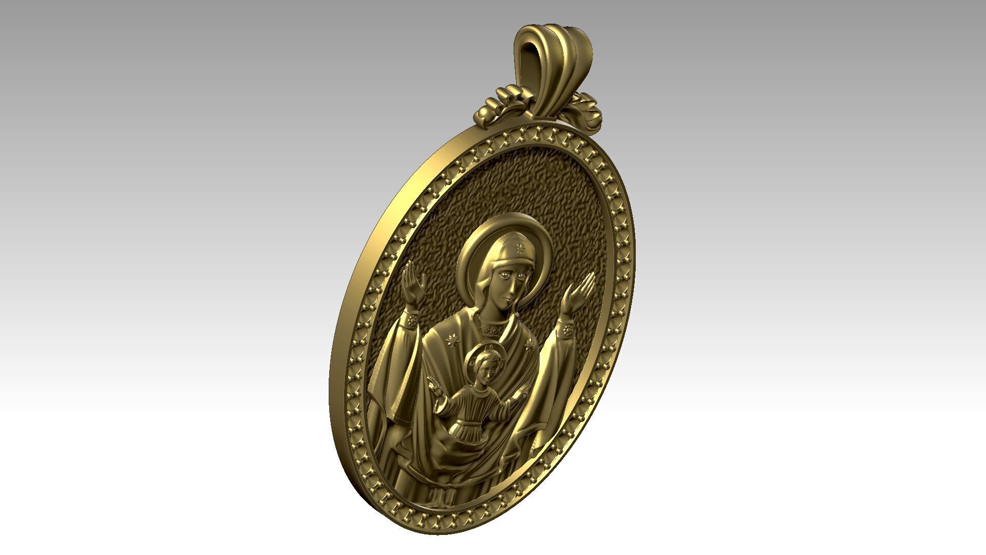The Virgin Mary and Jesus Relief  3D print model_6