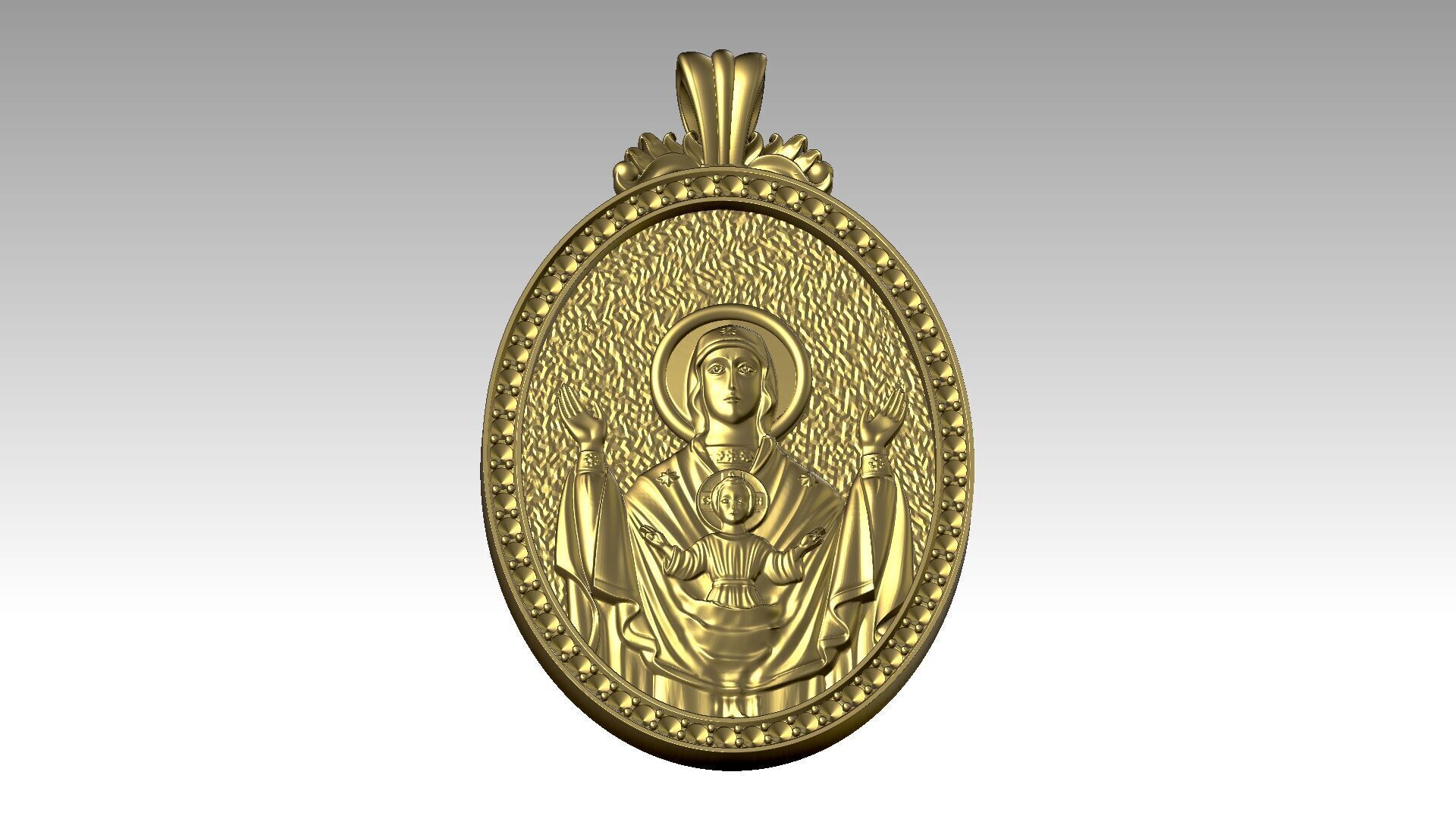 The Virgin Mary and Jesus Relief  3D print model_4
