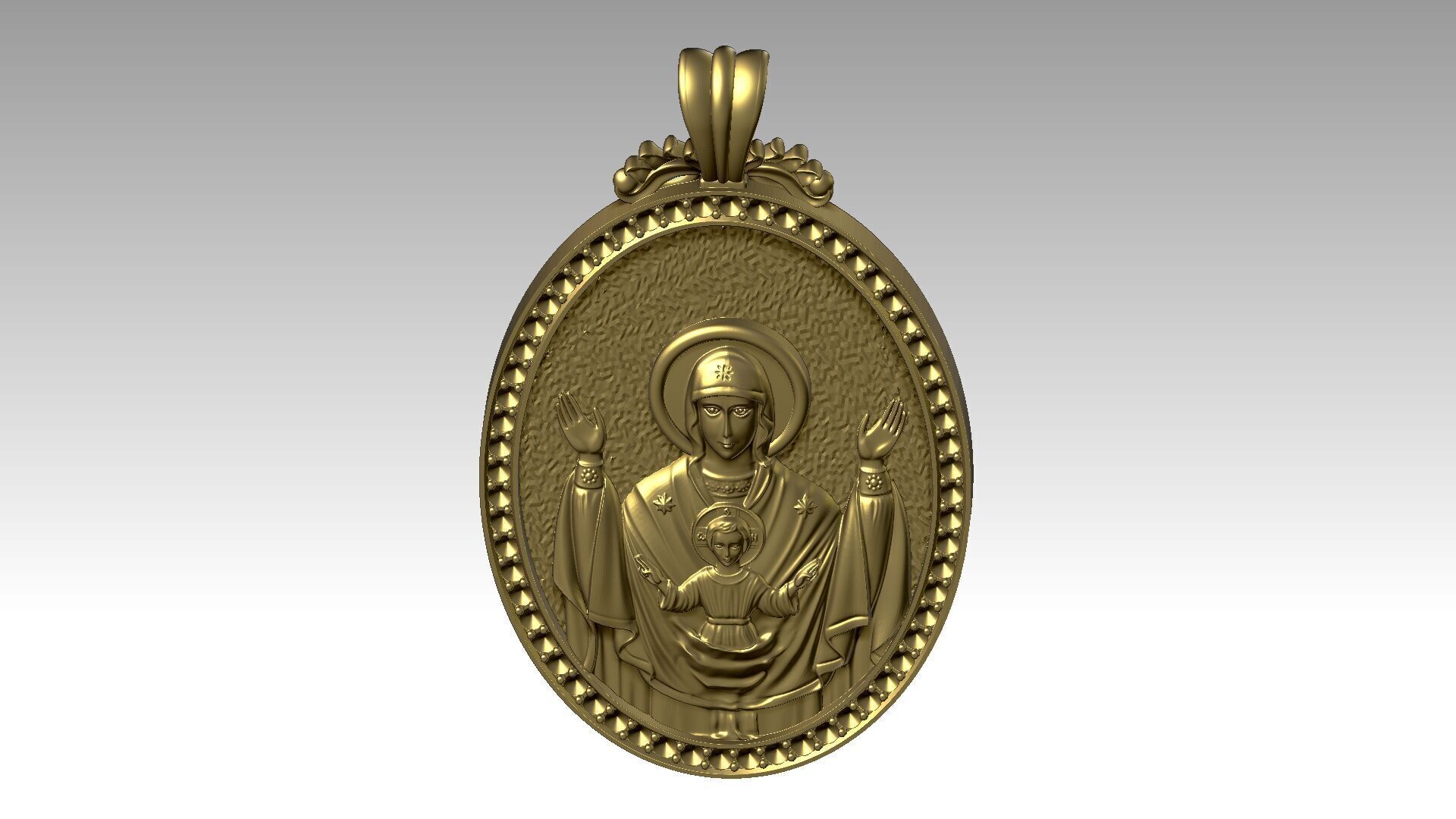 The Virgin Mary and Jesus Relief  3D print model_5