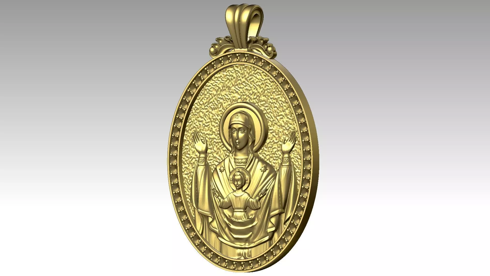 The Virgin Mary and Jesus Relief  3D print model_0