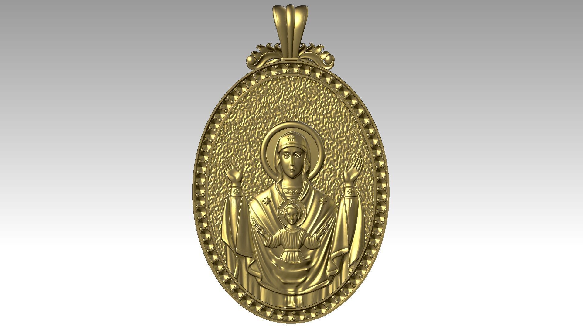The Virgin Mary and Jesus Relief  3D print model_7