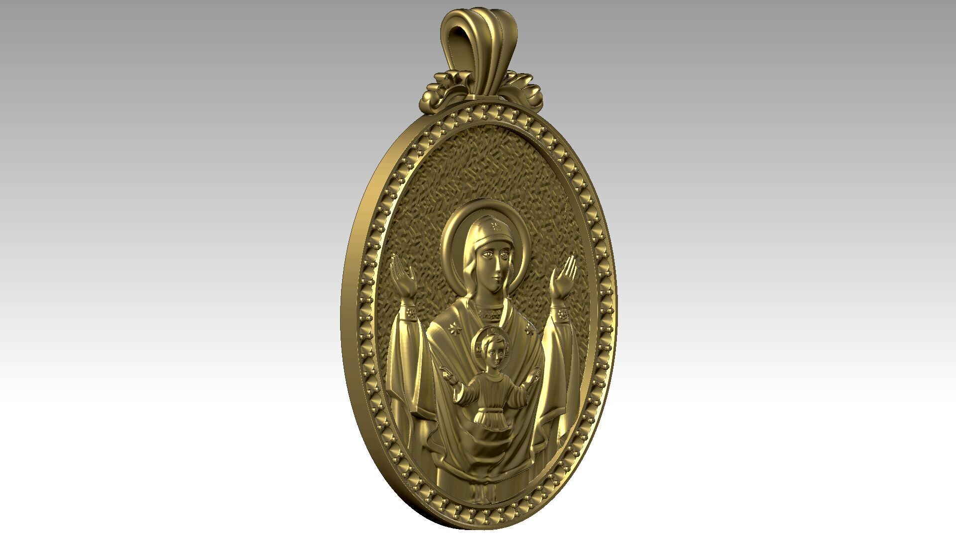 The Virgin Mary and Jesus Relief  3D print model_2