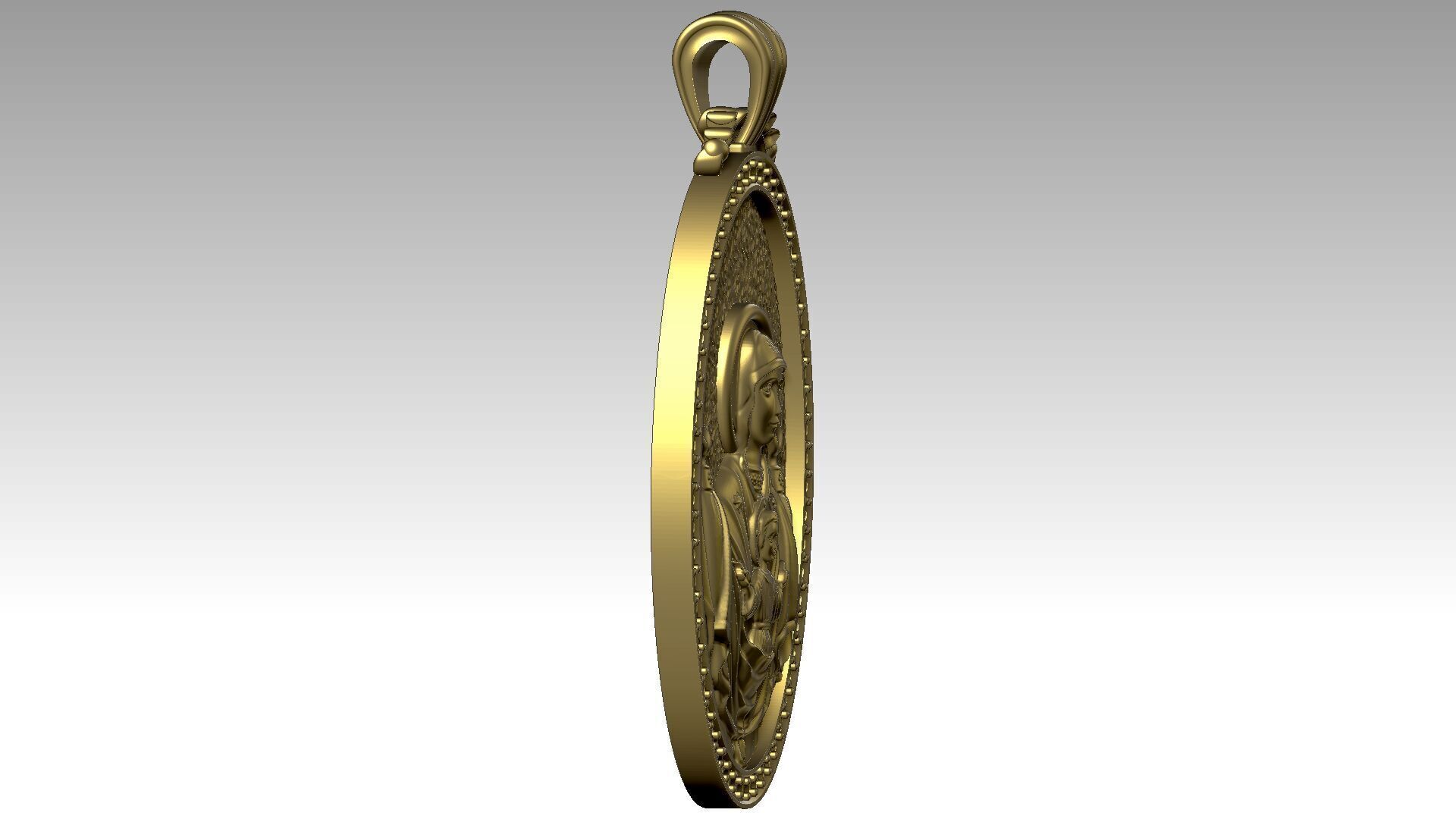 The Virgin Mary and Jesus Relief  3D print model_3