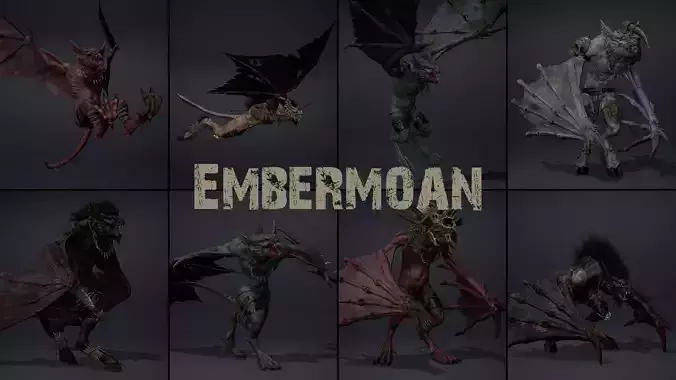 Embermoan Low-poly 3D model